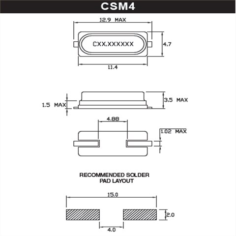 CSM4Z-A2B3C3-40-10.0D18石英晶振,Cardinal进口晶振CSM4