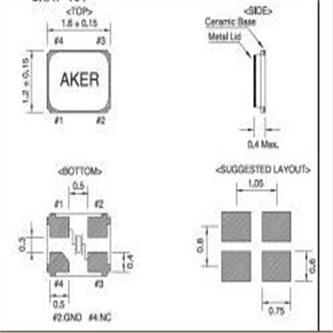台湾AKER晶振C16,C16-32.000-8-1515-X-R无源晶振