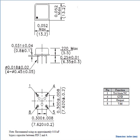 OSC振荡器,ACHL-8.000MHZ-EK,艾博康晶振,6G蓝牙模块晶振