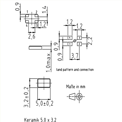 XMP-7100,XMP-7135-1A-16pF-40MHz,KVG晶体,5032mm,40MHZ