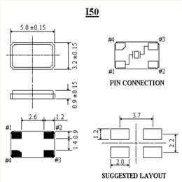 I50多媒体设备晶振,I510-25.000-20,ITTI低成本晶振,25MHZ,5032mm