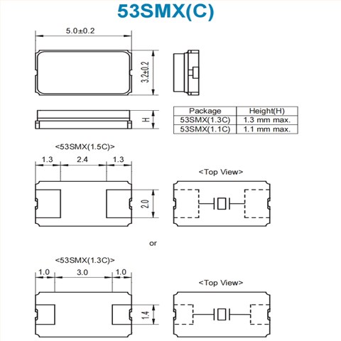 SMI无源谐振器,53M520-18(C),53SMX系列,5032mm,52MHZ