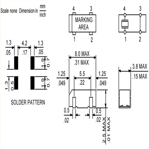 RSM-200S-32.768-12.5-TR,8038mm,32.768KHZ实时时钟晶振,Rubyquartz晶振