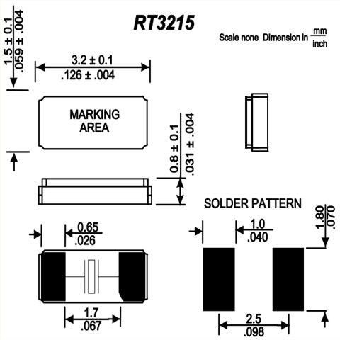 RT3215,RT3215-32.768-9-TR,Rubyquartz小体积晶振,32.768KHZ