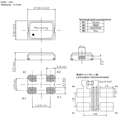 NV2520SA-24.576000-NSA3458A,2520mm,NDK蓝牙耳机晶振